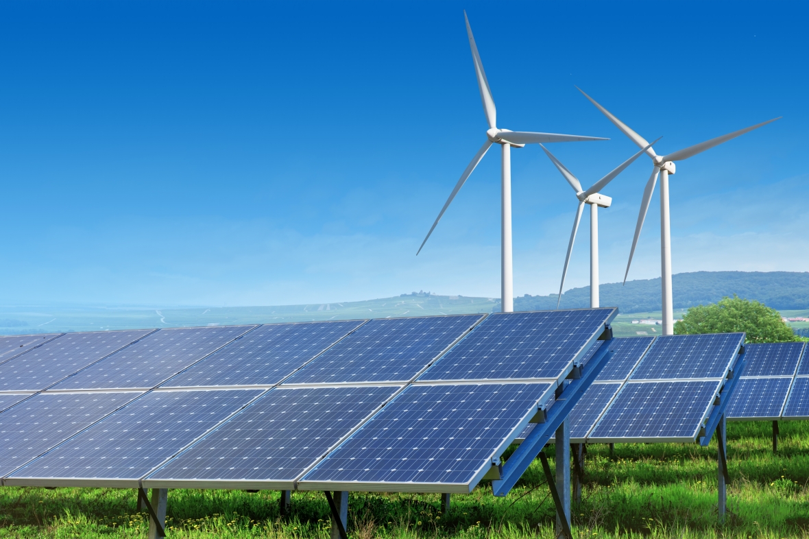 Windmill and solar panel